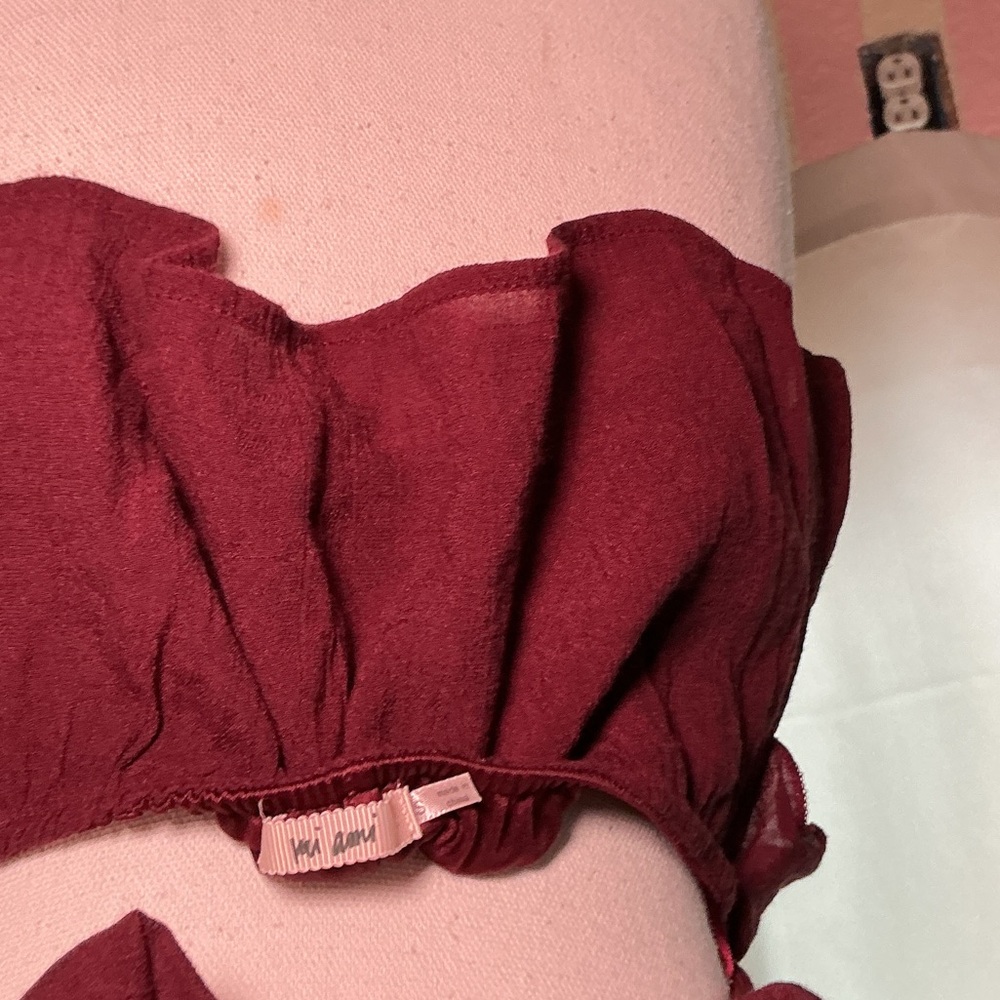 Burgundy Ruffle Blouse - Picture 6 of 6